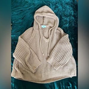 Aerie Oversized Teddy Brown Sweater Hoodie